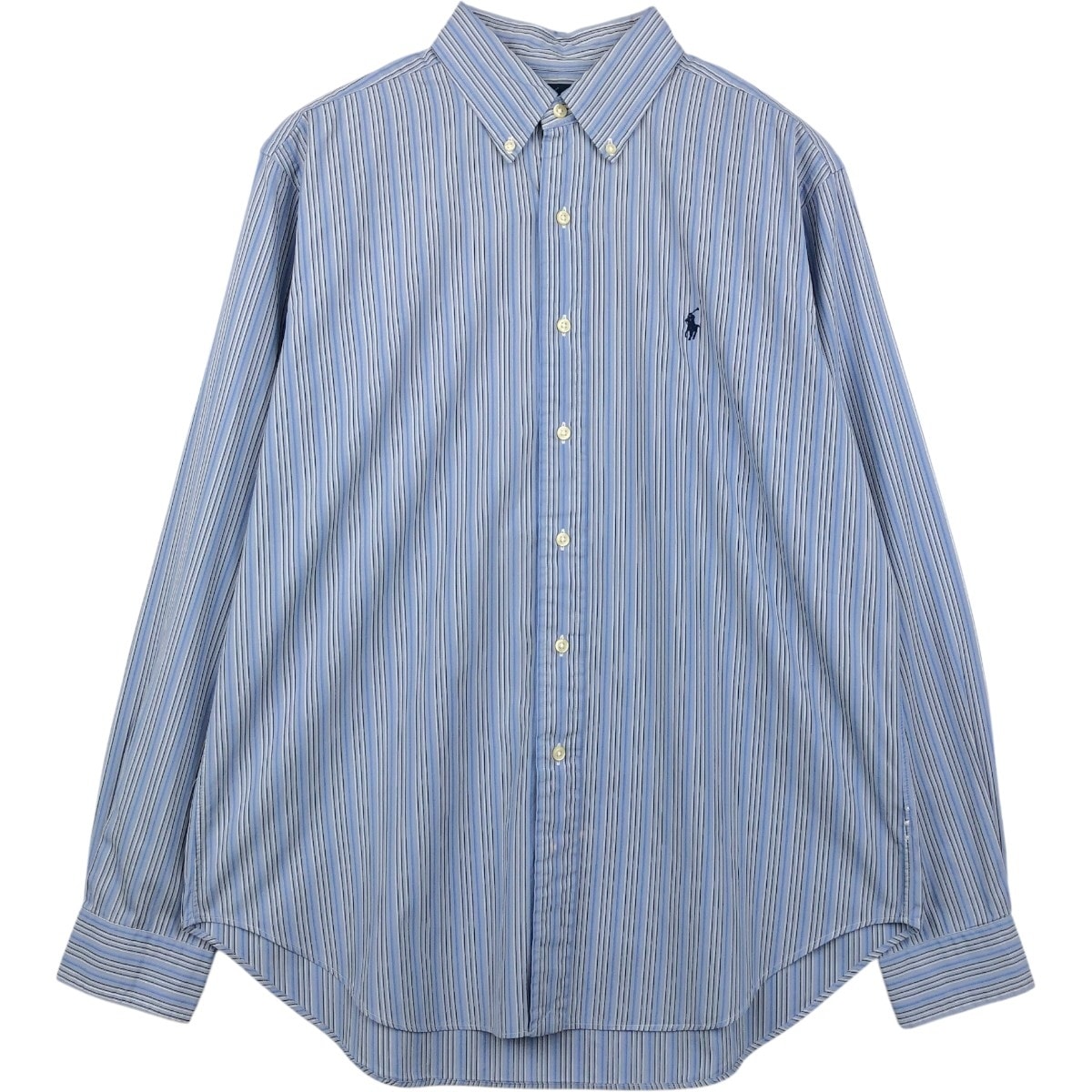 古着 ラルフローレン Ralph Lauren CLASSIC FIT クラシックフィット マルチストライプ 長袖 ボタンダウンストライプシャツ メンズL相当/eaa659257