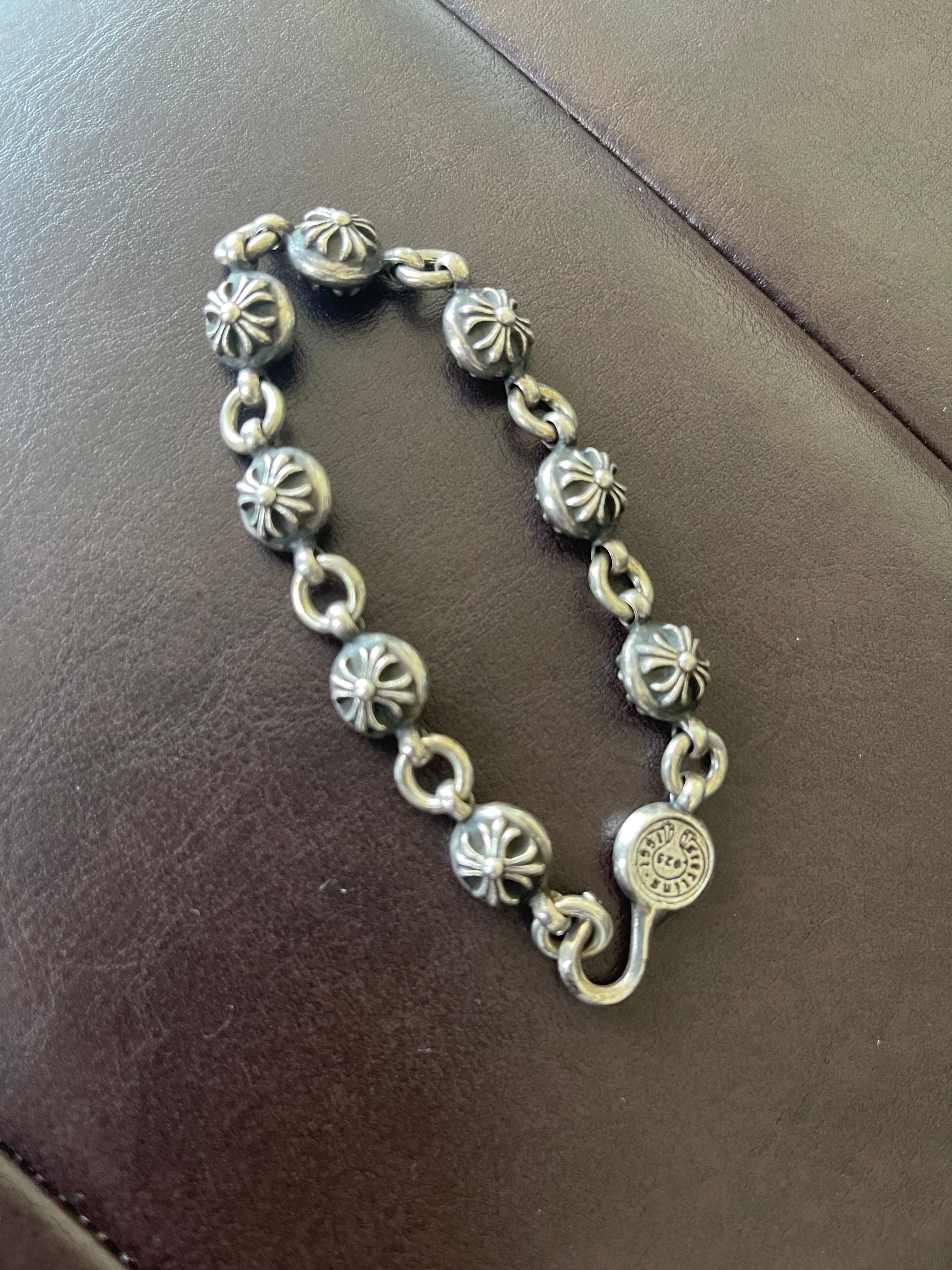 素*！様 クロムハーツ クロスボールブレスレット#2 ジャンク