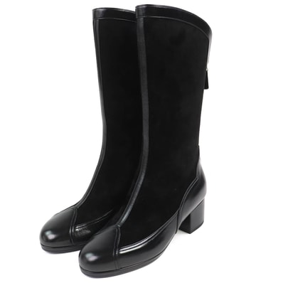 未使用品 シャネル ココマーク ロングブーツ 黒 36 25A G46591