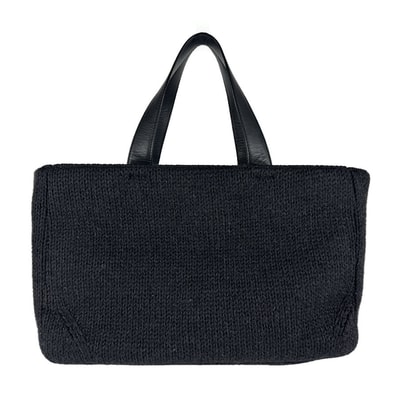 プラダ PRADA ハンドバッグ ウール/レザー グレーブラック レディース【中古】 z9472