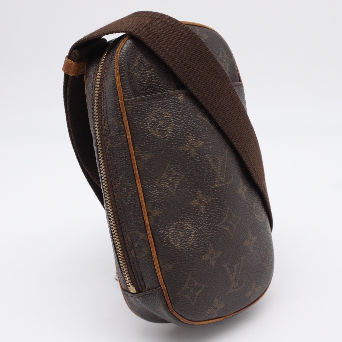 LOUIS VUITTON ルイ・ヴィトン モノグラム ポシェット ガンジュ M51870 ショルダーバッグ ブラウン コーティングキャンバス レザー メンズ