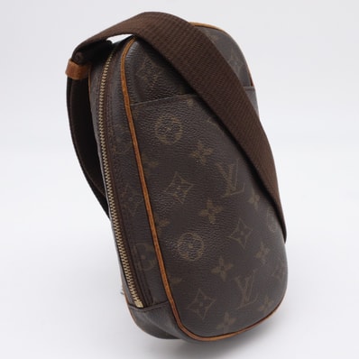 LOUIS VUITTON ルイ・ヴィトン モノグラム ポシェット ガンジュ M51870 ショルダーバッグ ブラウン コーティングキャンバス レザー メンズ