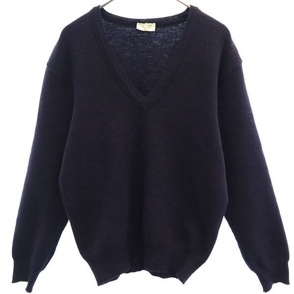 SAINT JAMES セントジェームス 長袖 Vネック セーター ネイビー ニット