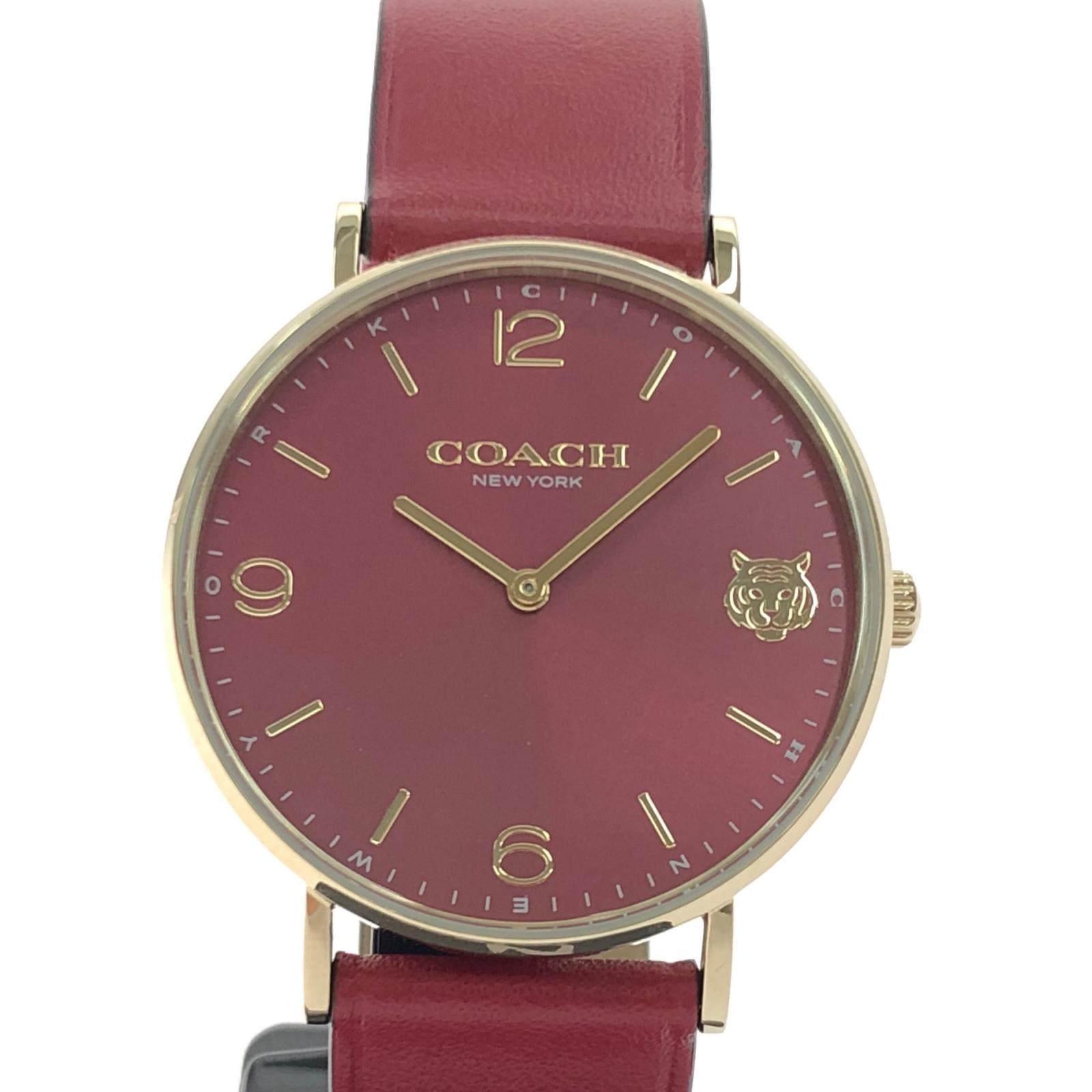 COACH コーチ レディース腕時計 クオーツ 干支ウォッチ 寅年 ラウンドフェイス レッド文字盤 CA.120.7.34.1709