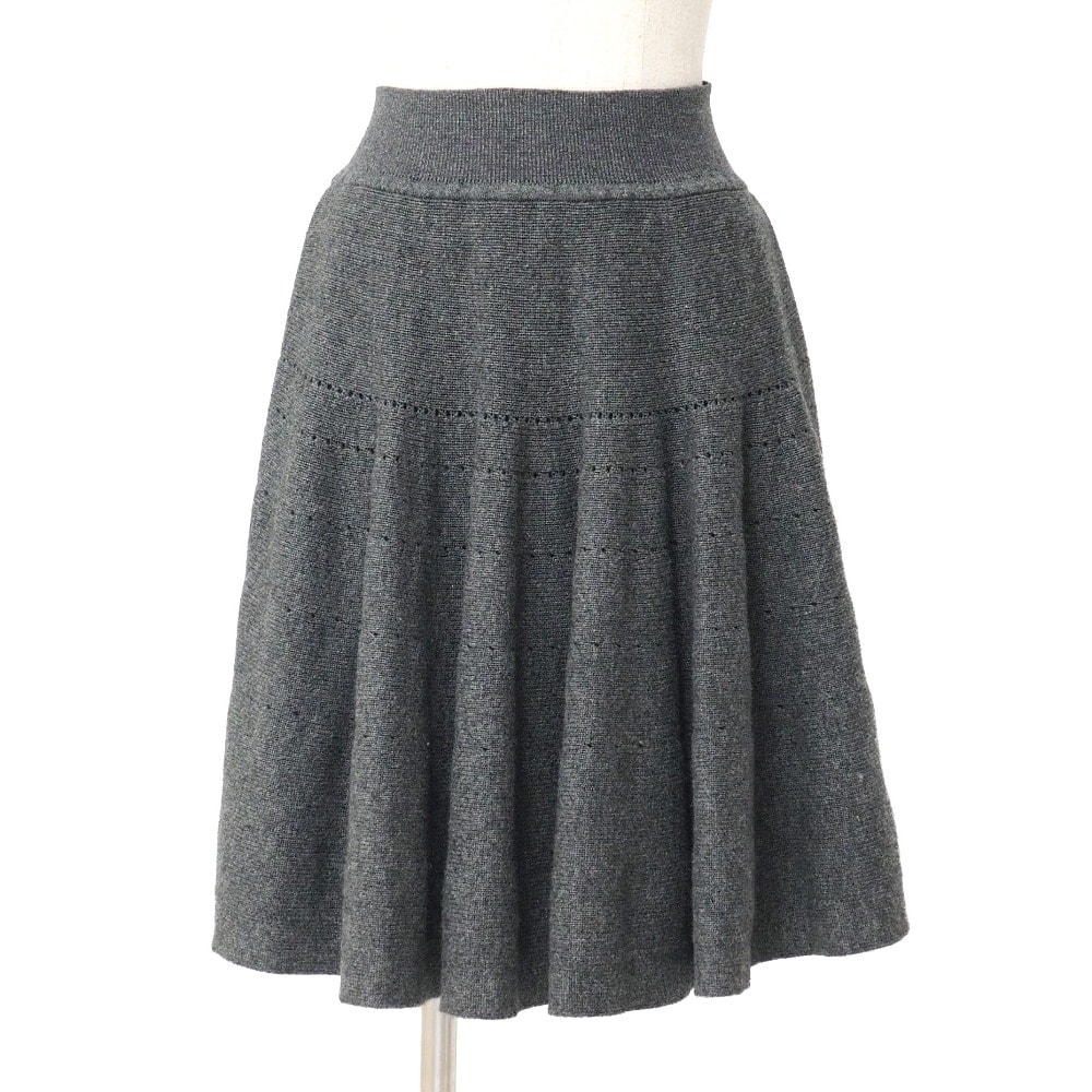 ■美品■FOXEY フォクシー ミニスカート サイズ38 総カシミヤ ニット フレアースカート ブランド古着【中古】20260424/RA9092