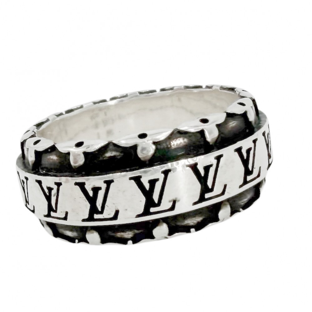 LOUIS VUITTON ルイヴィトン 指輪 リング・LVドリフト アクセサリー リング Sサイズ シルバー925    約17.5号 M0412S シルバー メンズ 約11.4g【中古品】