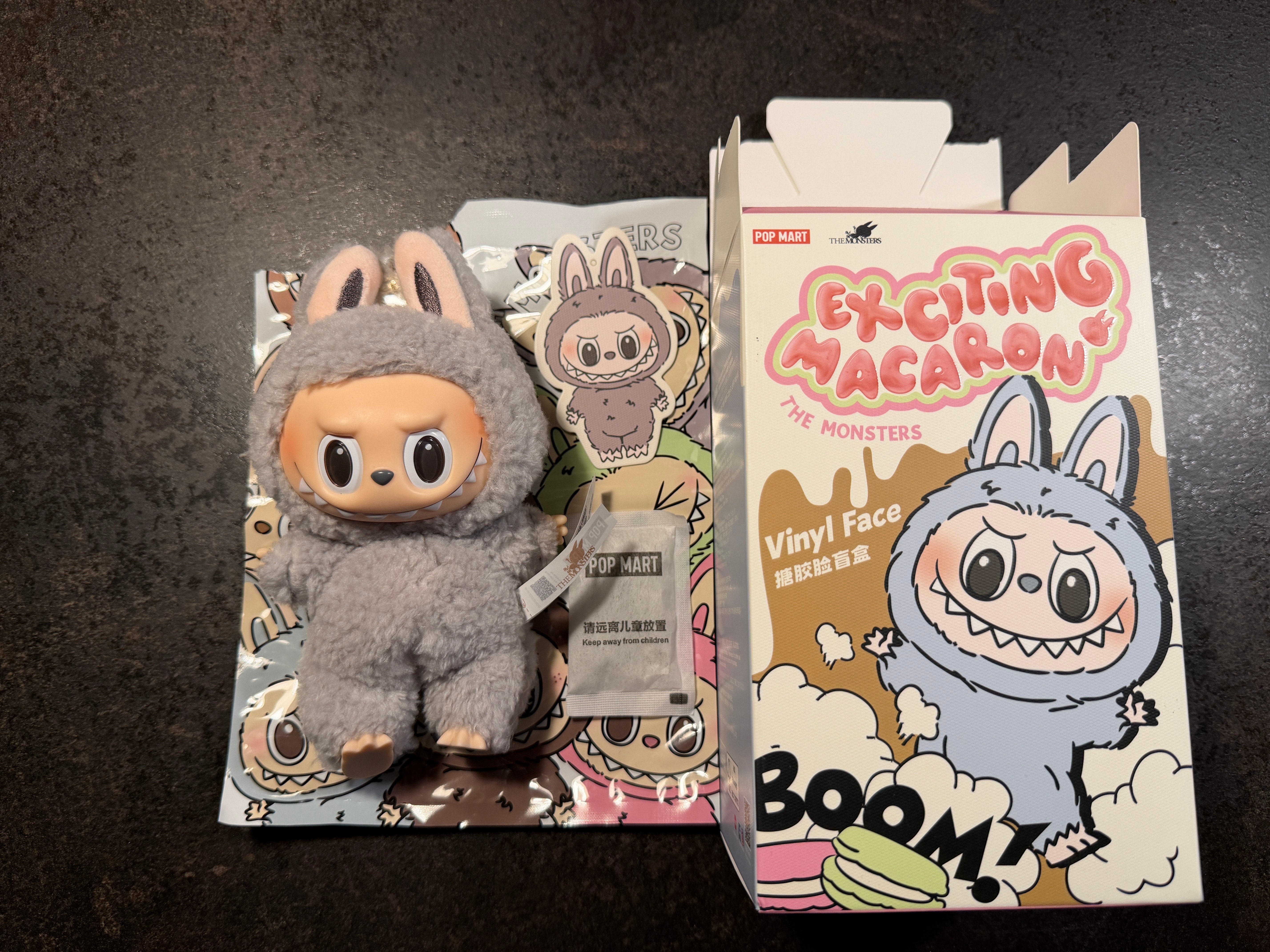 POP MART THE MONSTERS (LABUBU) Exciting Macaron Plush Series SESAME BEAN