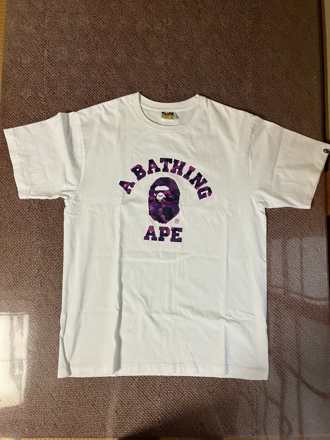 A BATHING APE College Tee "White/Purple"