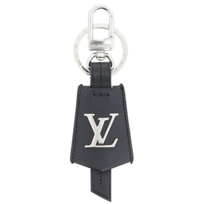 LOUIS VUITTON ルイ・ヴィトン キーホルダー LVクロッシュ クレ キーリング M68020 レザー メタル ブラック シルバー メンズ【中古】