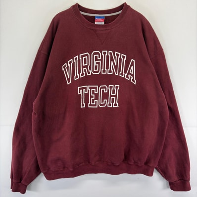 古着 チャンピオン Champion スウェット プルオーバー プリント クルーネック Vガゼット 大きいサイズ 2XL レッド メンズ