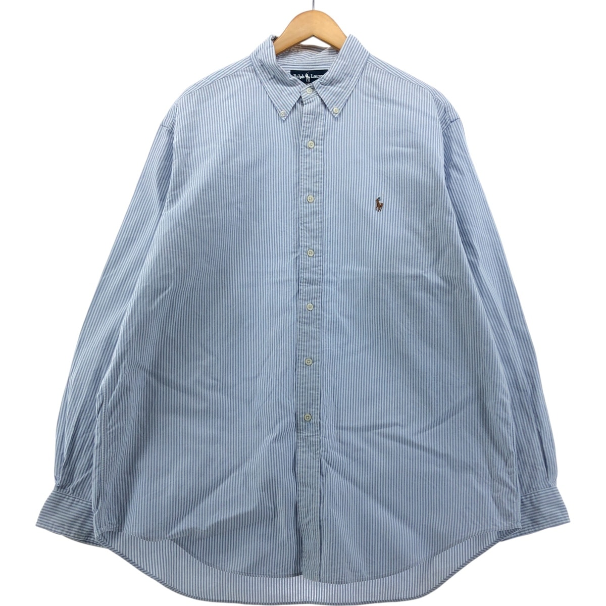 古着 ラルフローレン Ralph Lauren YARMOUTH 長袖 ボタンダウンストライプシャツ メンズXL相当/eaa549321