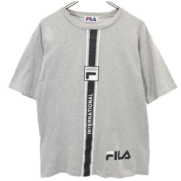 FILA フィラ プリント 半袖 Tシャツ M グレー