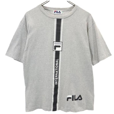 FILA フィラ プリント 半袖 Tシャツ M グレー