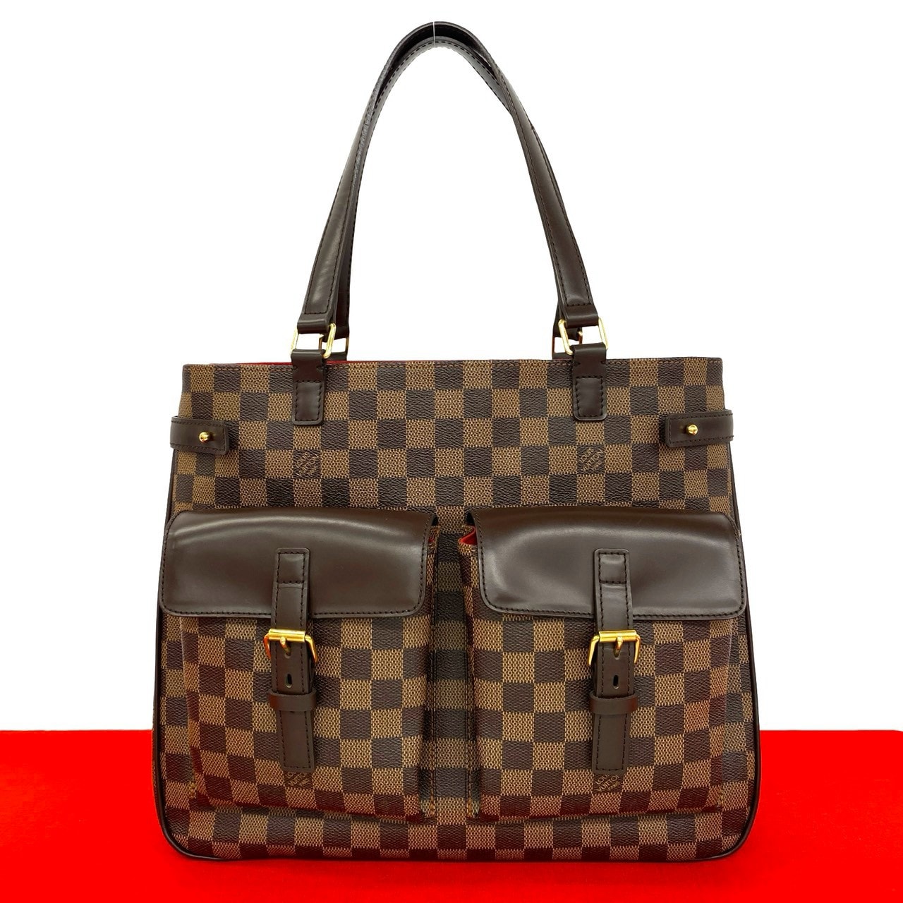 LOUIS VUITTON ルイヴィトン ユゼス ダミエ レザー PVC トートバッグ ブラウン
 24582