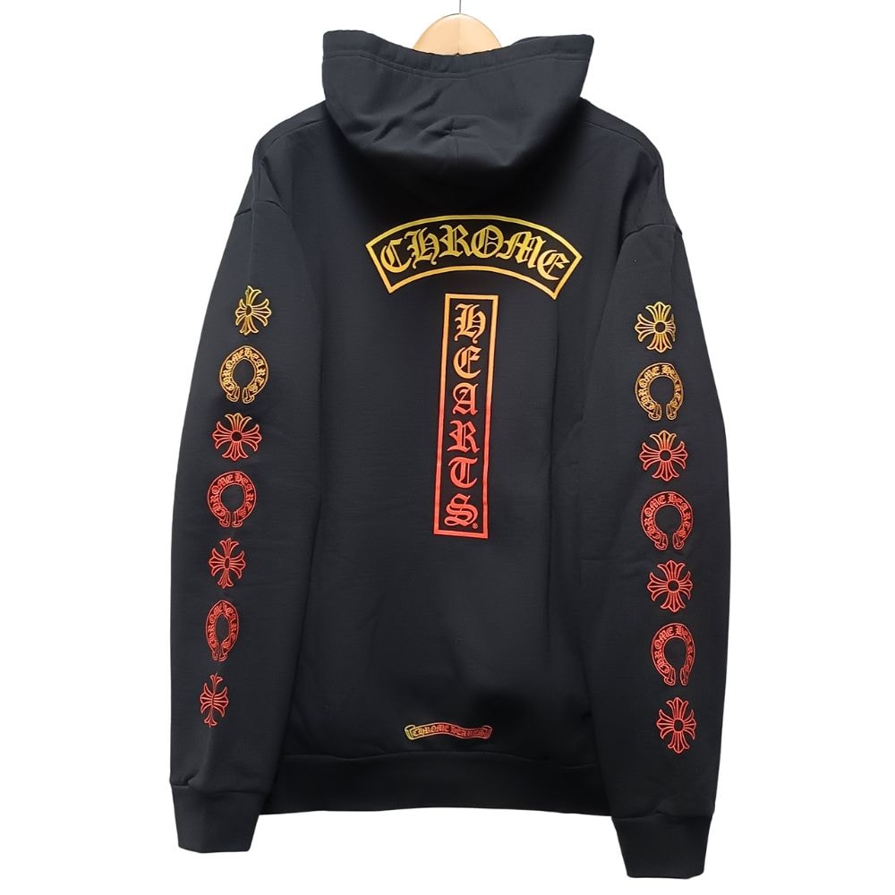 Chrome Hearts Gradient Vertical Logo Print Pullover Hoodie "Black/Multicolor"