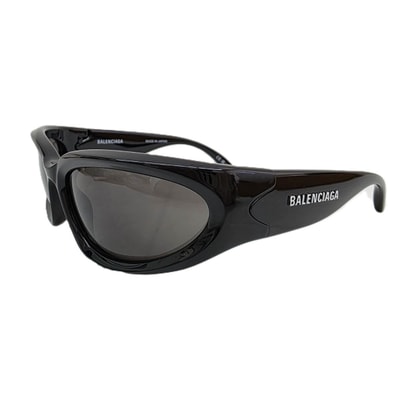 BALENCIAGA バレンシアガ Swift Oval スウィフト オーバル キャットアイ型 サングラス BB0157S バイオベース インジェクション ブラック メンズ【中古】