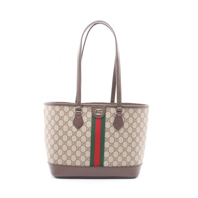 グッチ GUCCI ダブルG ミディアム シェリーライン GGスプリーム トートバッグ バッグ PVCコーティングキャンバス レザー レディース ベージュ系 / マルチカラー 836849FAE0J9867 【新品】