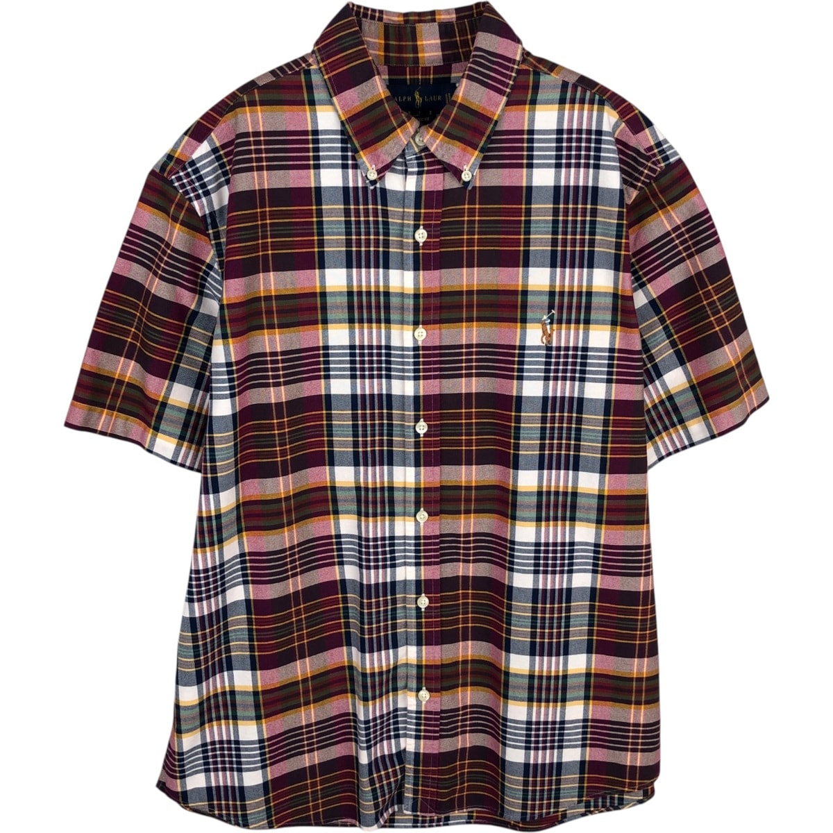 古着 ラルフローレン Ralph Lauren CLASSIC FIT 半袖 ボタンダウン チェックシャツ メンズL相当/eaa477592