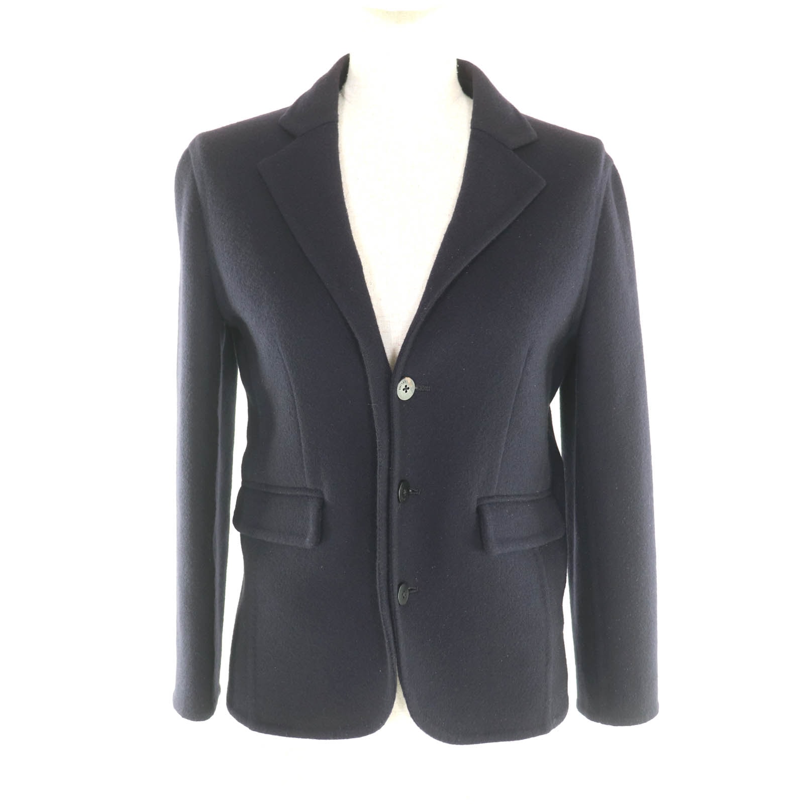 極美品 セリーヌ ジャケット ネイビー レディース 36 2 5L19/4146