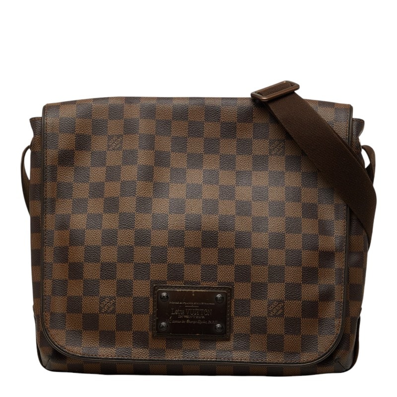ルイ ヴィトン ダミエ ブルックリンMM 斜め掛け ショルダーバッグ N51211 ブラウン PVC レザー レディース LOUIS VUITTON 【中古】