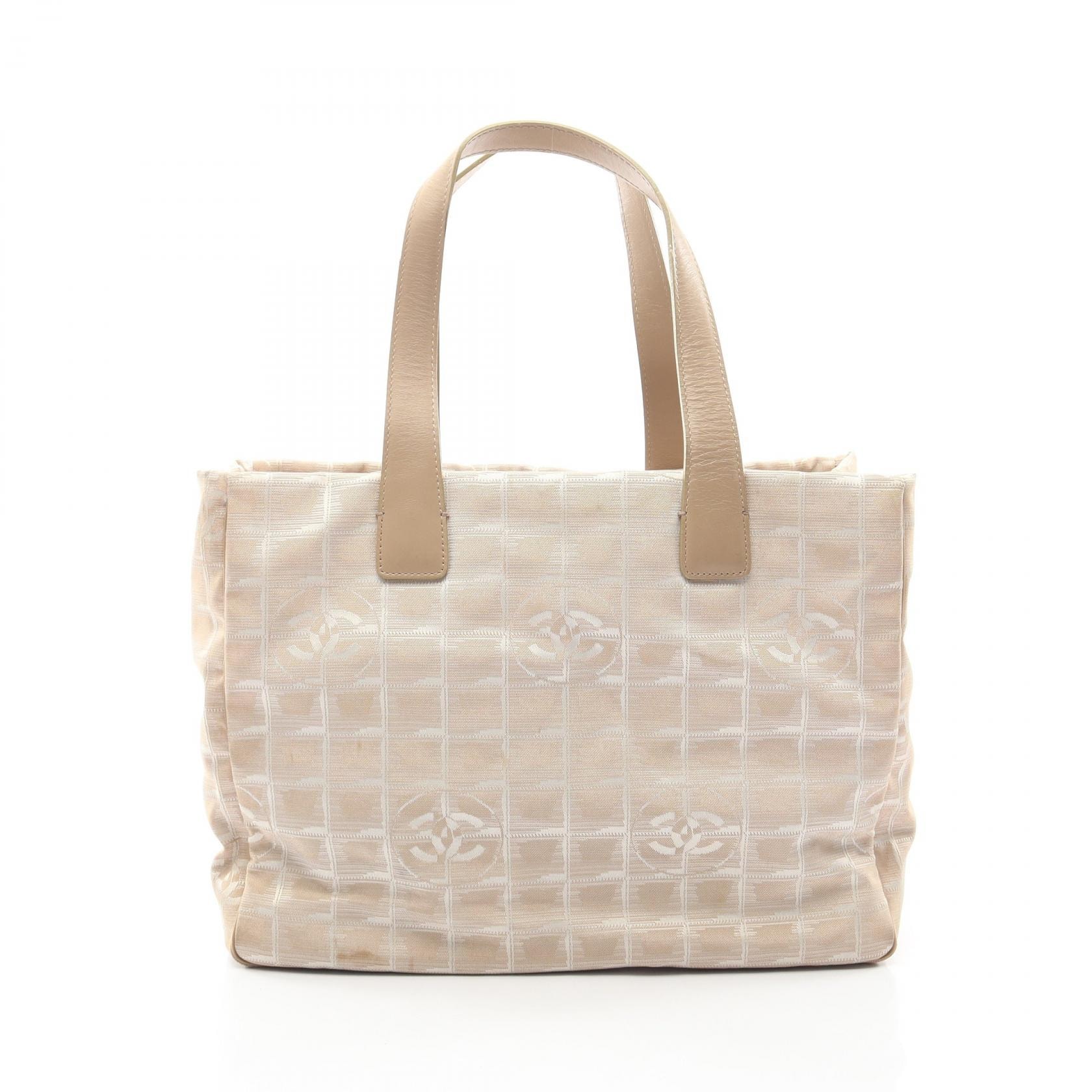 シャネル CHANEL ニュートラベルラインMM トートバッグ バッグ レザー ナイロンキャンバス レディース ベージュ系 A15991 【中古】