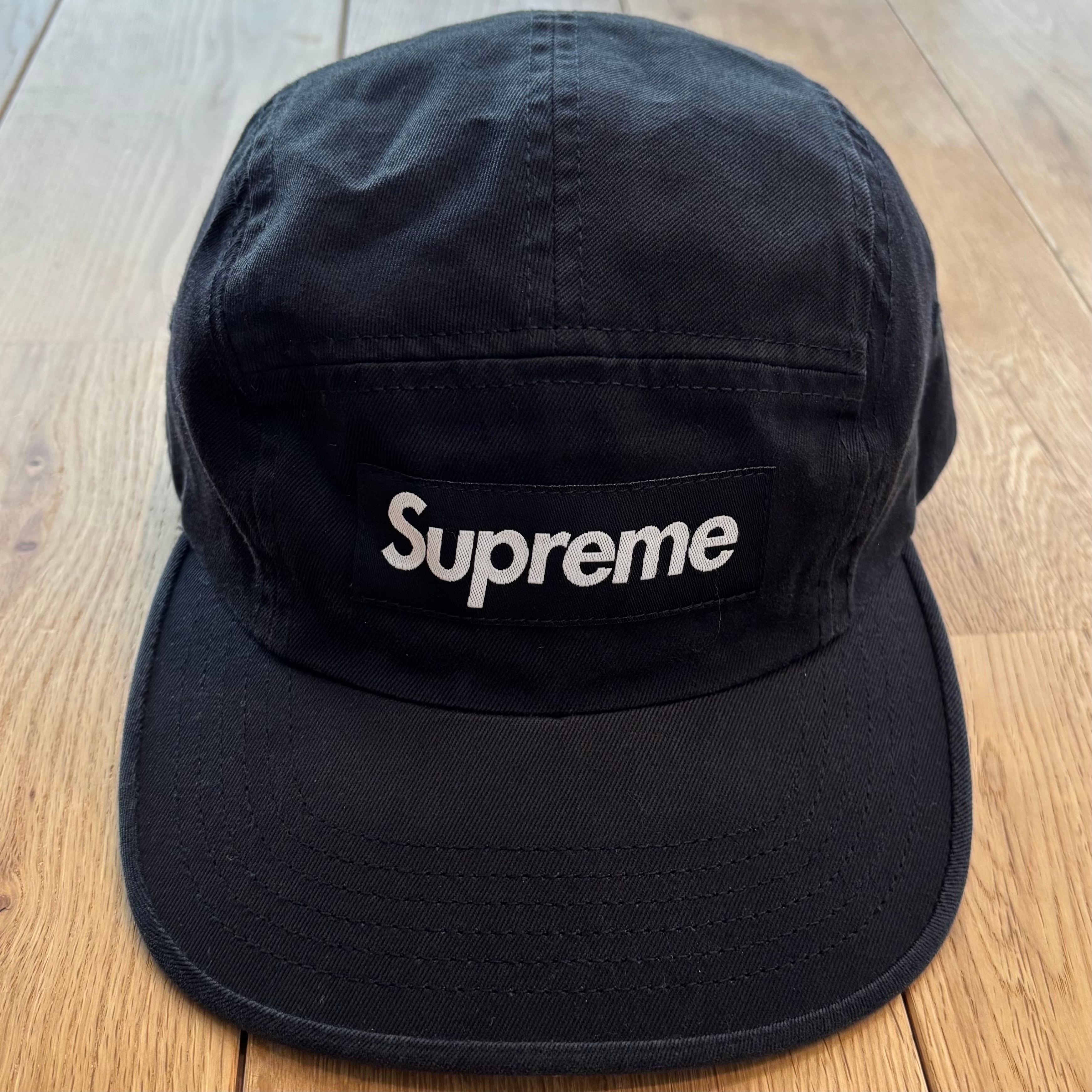Supreme Washed Chino Twill Camp Cap (26SS) "Black"
