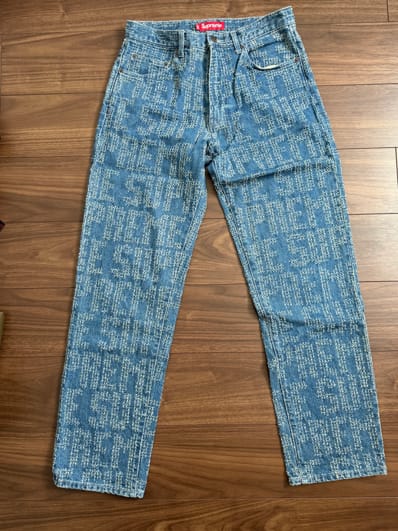 Supreme Needle Punch Regular Jean "Washed Blue"