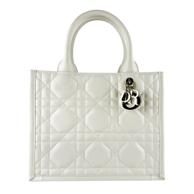クリスチャンディオール Christian Dior ハンドバッグ ショルダーバッグ Dior Book Toteバッグ スモール レザー ホワイト ゴールド レディース【中古】 z10294