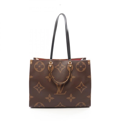 ルイ・ヴィトン LOUIS VUITTON オンザゴーGM 2WAY ショルダーバッグ バッグ PVCコーティングキャンバス レザー モノグラム・ジャイアントリバース レディース ブラウン系 M45320 【中古】