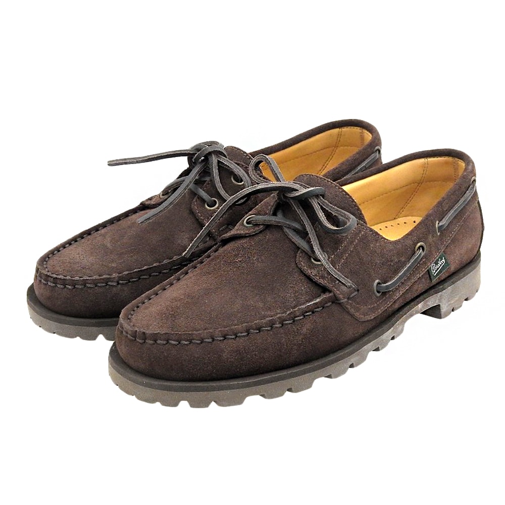 パラブーツ 美品 MALO スエード デッキシューズ メンズ ブラウン 7 1/2 7.5
