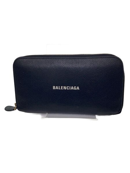 BALENCIAGA Cash Continental Wallet Grained Calfskin "Black"