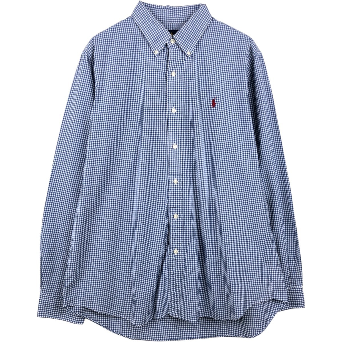 古着 ラルフローレン Ralph Lauren ギンガムチェック 長袖 ボタンダウンチェックシャツ メンズXL相当/eaa662696