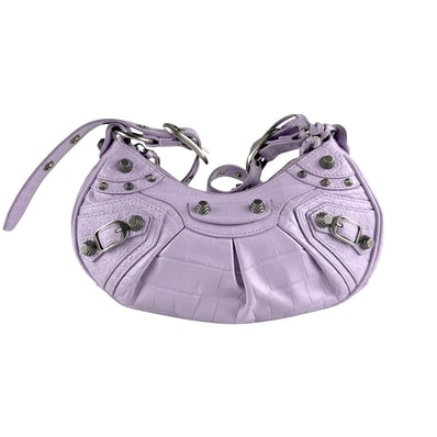 バレンシアガ BALENCIAGA ショルダーバッグ ル カゴールXS レザー ライトパープル レディース 671309【中古】 z9395