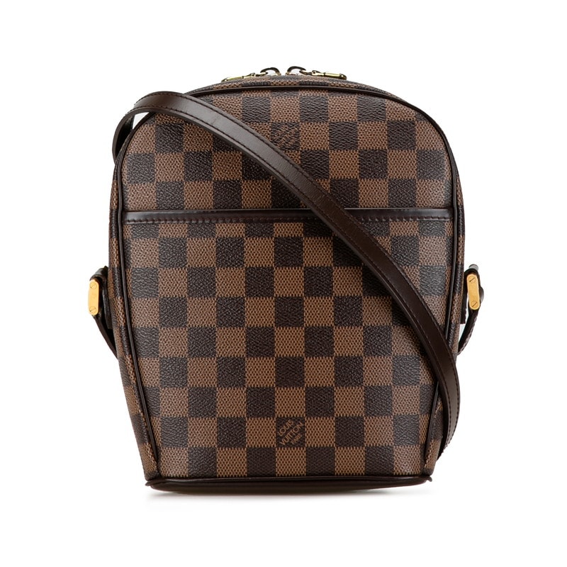 ルイ ヴィトン ダミエ イパネマPM 斜め掛け ショルダーバッグ N51294 ブラウン PVC レザー レディース LOUIS VUITTON 中古