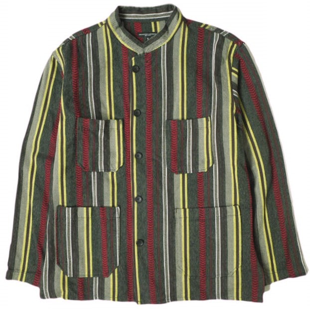 Engineered Garments エンジニアードガーメンツ 20AW アメリカ製 Dayton Shirt - HB Dobby St. デイトンシャツ ヘリンボーンドビーストライプ S Grey/Yellow/Red ジャケット トップス g19305