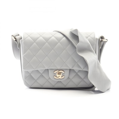 シャネル CHANEL マトラッセ フリル ショルダーバッグ バッグ ラムスキン(羊革) レディース グレー系 【中古】