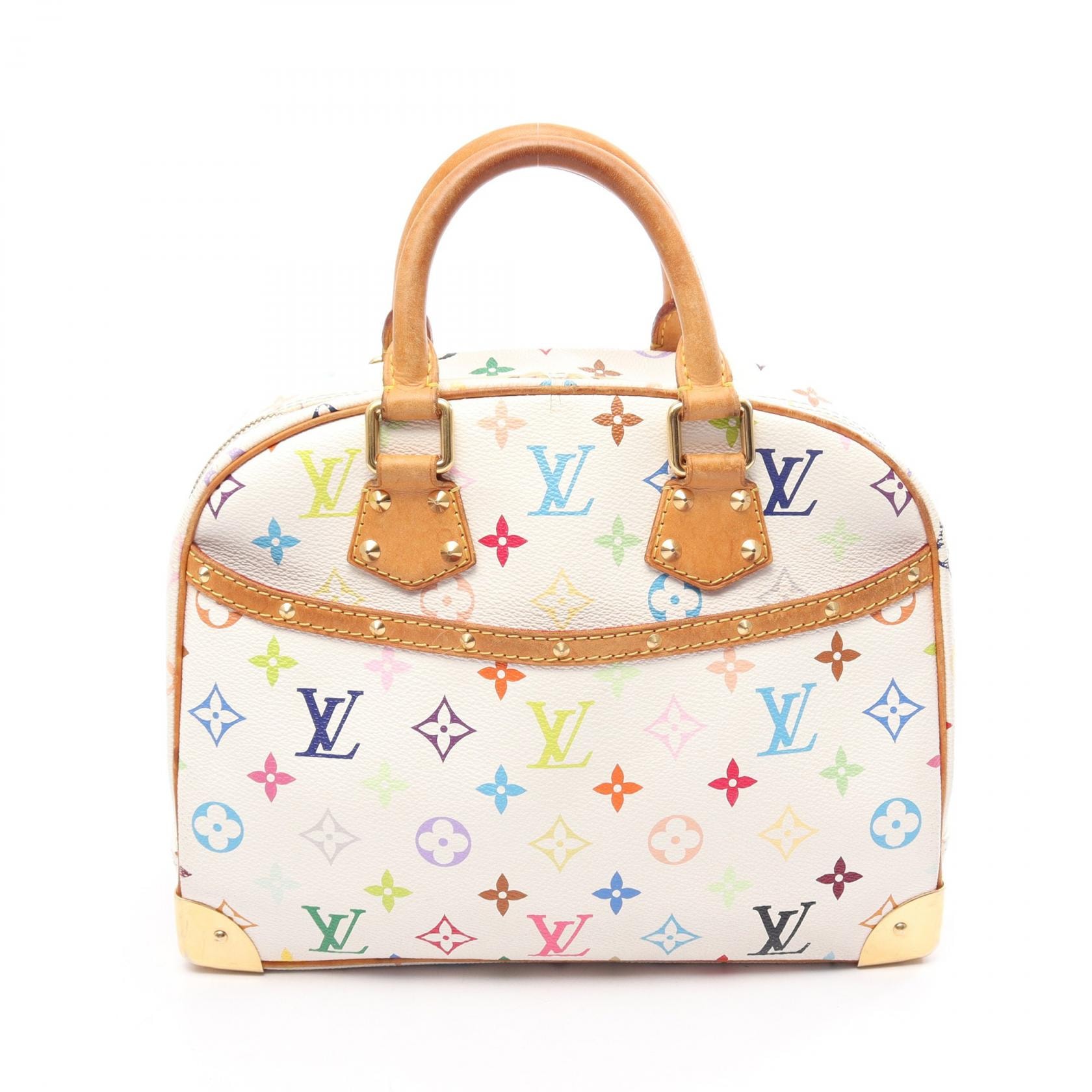 ルイ・ヴィトン LOUIS VUITTON トゥルーヴィル ハンドバッグ バッグ PVCコーティングキャンバス レザー モノグラム・マルチカラー ブロン レディース ホワイト系 M92663 【中古】
