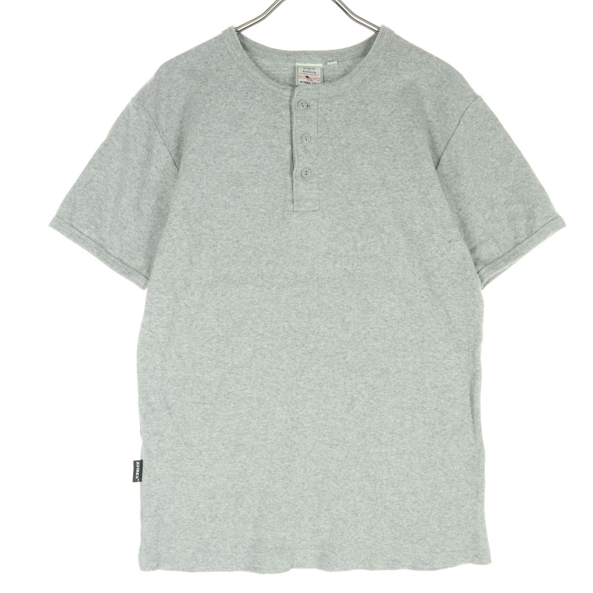 A (未使用に近い)】美品 AVIREX アヴィレックス 半袖 ハーフボタン T