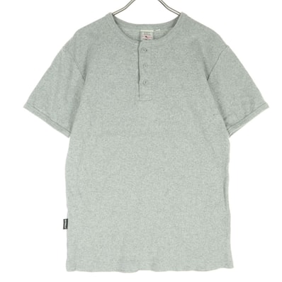 美品 AVIREX アヴィレックス 半袖 ハーフボタン Tシャツ L グレー