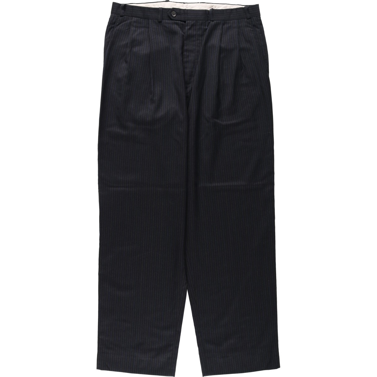 古着 ラルフローレン Ralph Lauren CHAPS チャップス ストライプ柄 ツータック ウールパンツ スラックス メンズw35相当/eaa622828