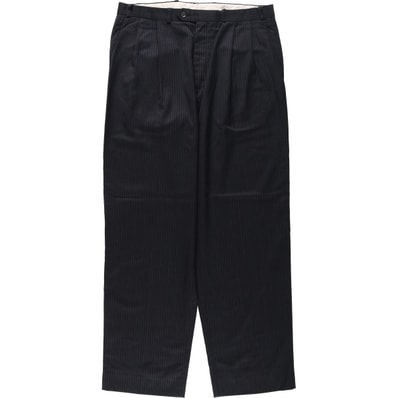 古着 ラルフローレン Ralph Lauren CHAPS チャップス ストライプ柄 ツータック ウールパンツ スラックス メンズw35相当/eaa622828