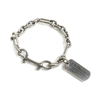 BALENCIAGA バレンシアガ 真鍮 Tags カラビナ ブレスレット 792886TZ99I0911 22.5cm メンズ【中古】