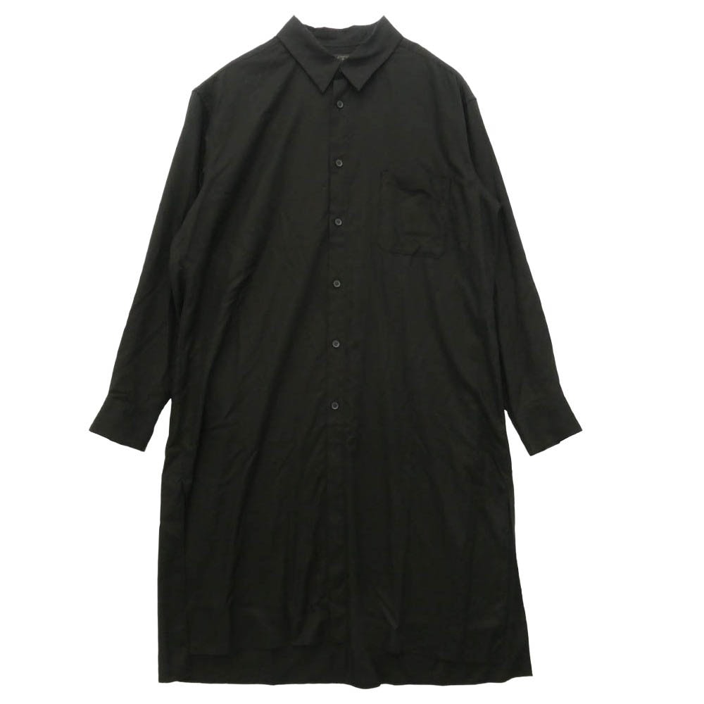 Yohji Yamamoto ヨウジヤマモト UL-B04-200 S'YTE サイト RAYON TWILL LONG SHIRT レーヨンツイル ロング シャツ ブラック系【中古】