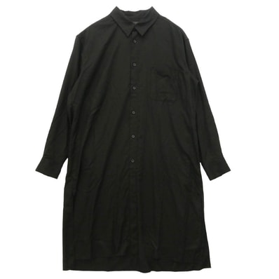 Yohji Yamamoto ヨウジヤマモト UL-B04-200 S'YTE サイト RAYON TWILL LONG SHIRT レーヨンツイル ロング シャツ ブラック系【中古】