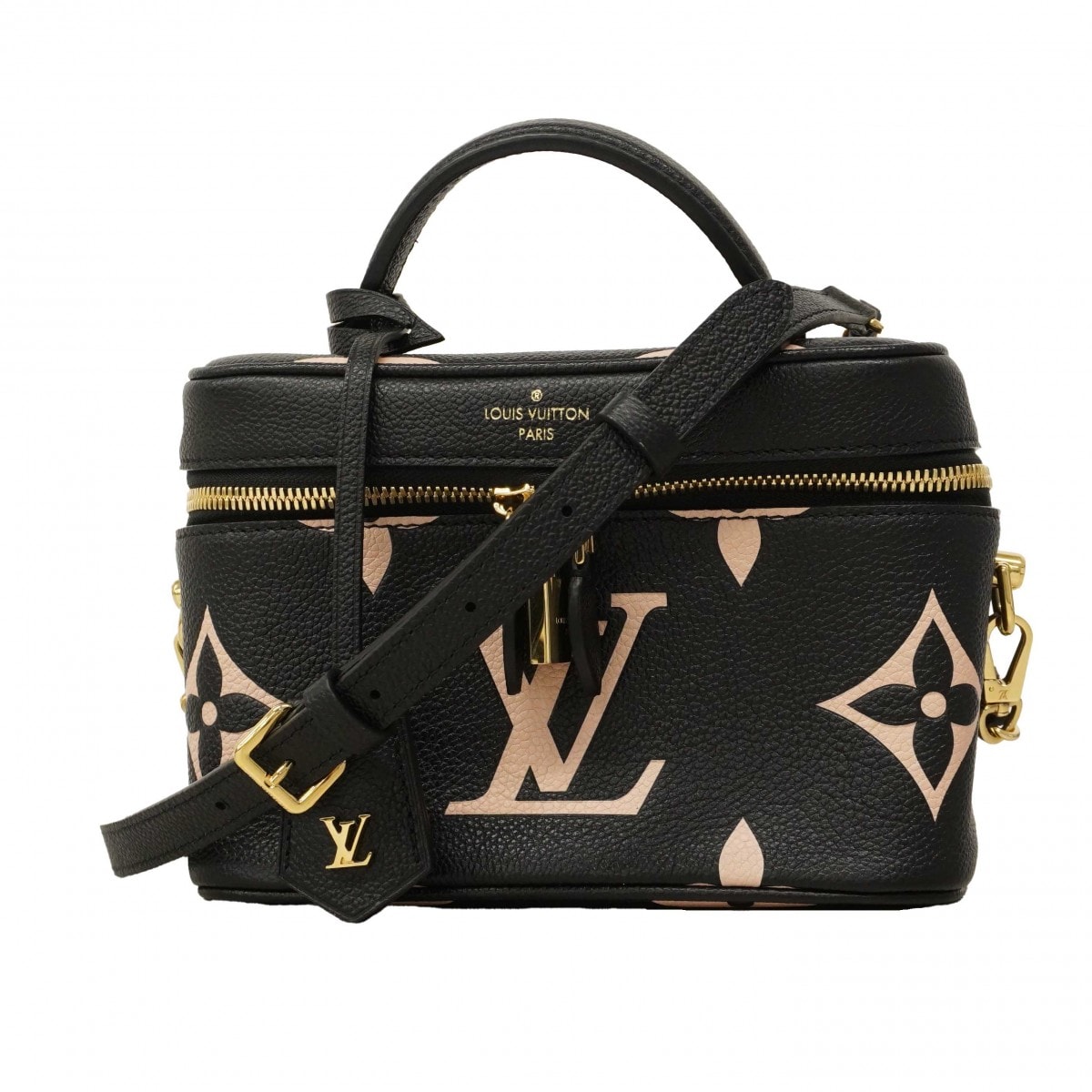 【6db1643】ルイヴィトン バニティバッグ モノグラム・アンプラント バイカラー ヴァニティPM M45780 ブラック ベージュ 2wayバッグ【中古】レディース