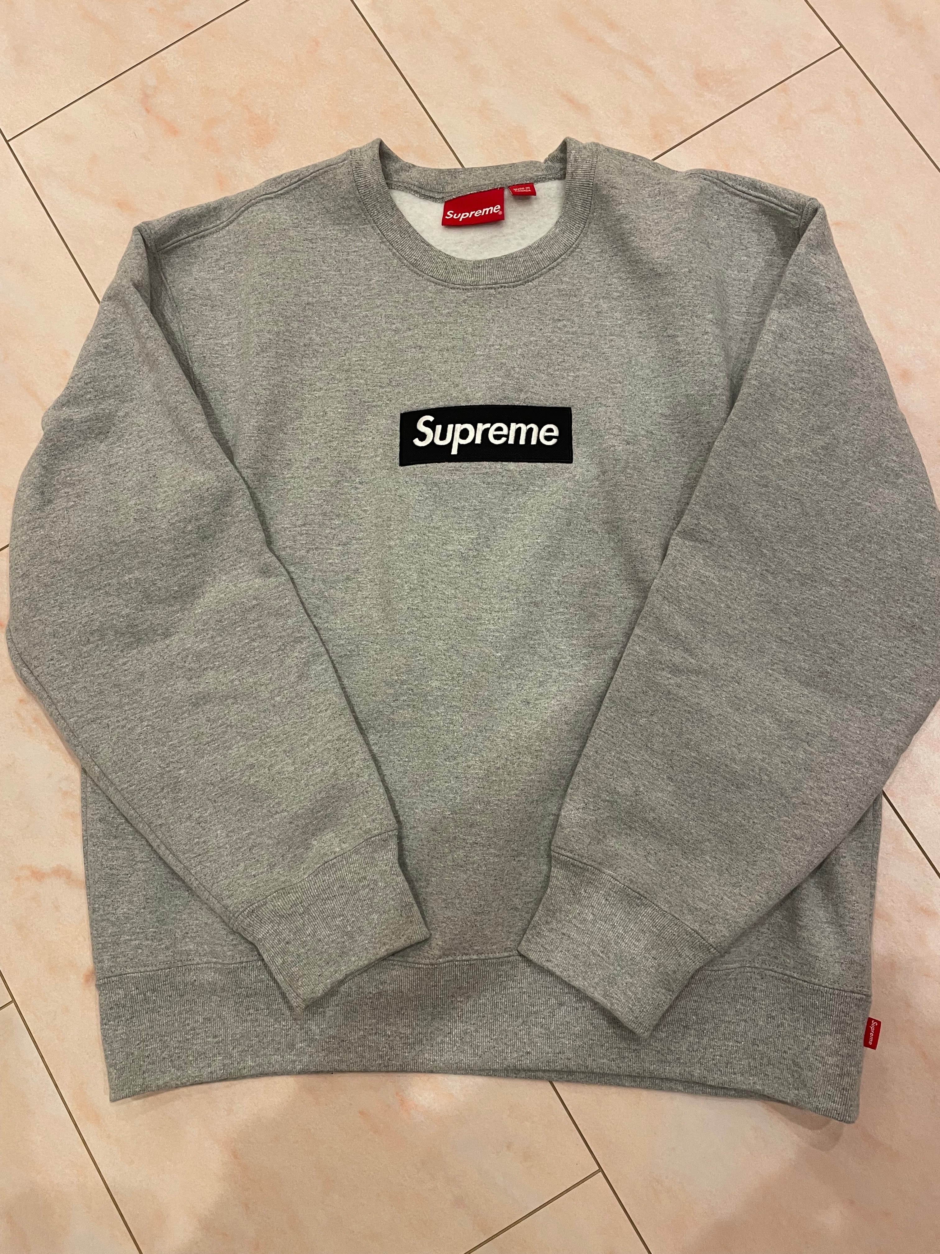 Supreme Box Logo Crewneck "Heather Grey" (22FW)