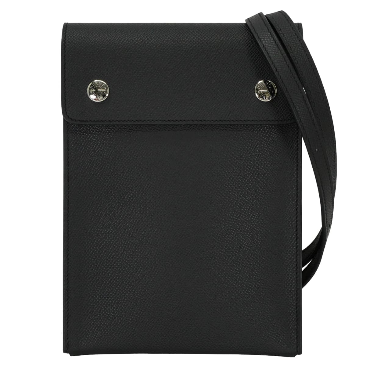 HERMES エルメス ショルダーバッグ エルメスナップ ヴェルティカル トゥーゴー 黒 (ブラック) エプソン シルバー金具 G刻印 新品同様【中古】