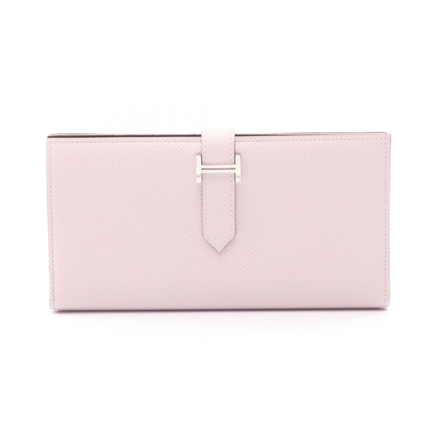 エルメス HERMES ベアンスフレ ヴェルソ モーヴペール ルージュセリエ 二つ折り長財布 財布 ヴォーエプソン ヴォーエプソン W刻印(2024年製造) レディース ピンク系 075396CK 【中古】