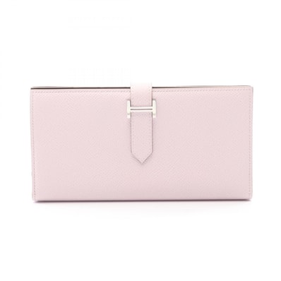 エルメス HERMES ベアンスフレ ヴェルソ モーヴペール ルージュセリエ 二つ折り長財布 財布 ヴォーエプソン ヴォーエプソン W刻印(2024年製造) レディース ピンク系 075396CK 【中古】