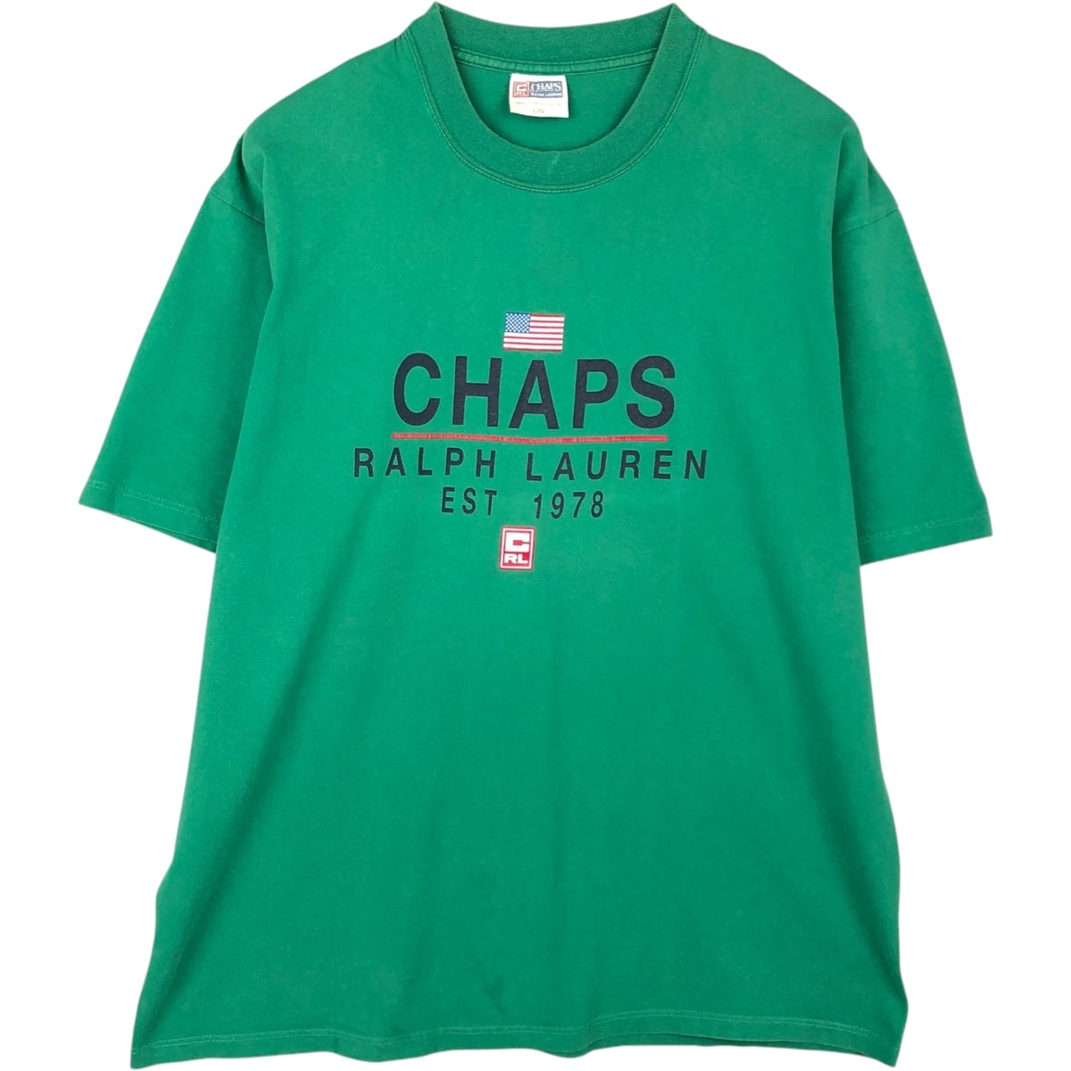 古着 ラルフローレン Ralph Lauren CHAPS チャップス 半袖 ロゴTシャツ カナダ製 メンズL相当/eaa621669